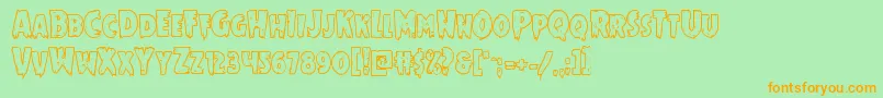 Mrsmonsterboldout Font – Orange Fonts on Green Background