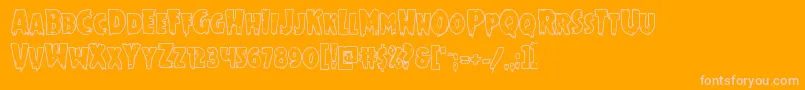 Mrsmonsterboldout-Schriftart – Rosa Schriften auf orangefarbenem Hintergrund