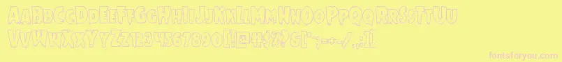 Mrsmonsterboldout Font – Pink Fonts on Yellow Background