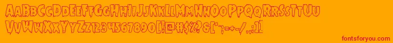 Mrsmonsterboldout Font – Red Fonts on Orange Background