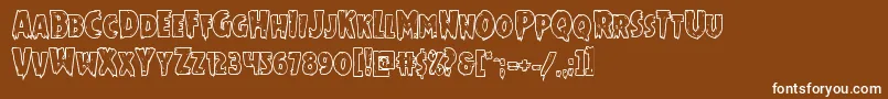 Mrsmonsterboldout Font – White Fonts on Brown Background