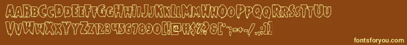 Mrsmonsterboldout Font – Yellow Fonts on Brown Background