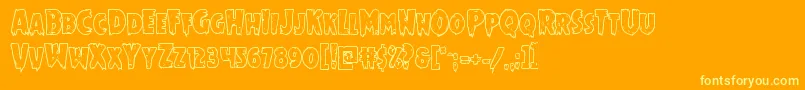 Mrsmonsterboldout Font – Yellow Fonts on Orange Background