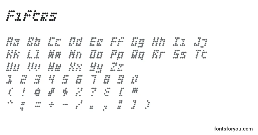 Шрифт Fiftes – алфавит, цифры, специальные символы