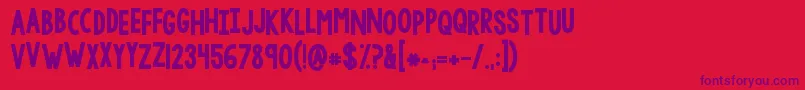 Kglethergosolid Font – Purple Fonts on Red Background