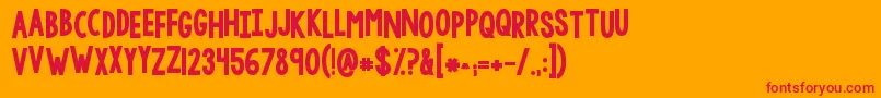 Kglethergosolid-Schriftart – Rote Schriften auf orangefarbenem Hintergrund