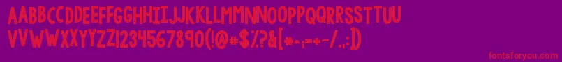 Kglethergosolid Font – Red Fonts on Purple Background