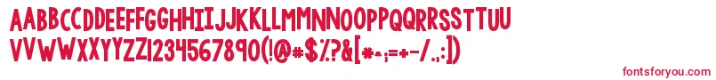 フォントKglethergosolid – 白い背景に赤い文字