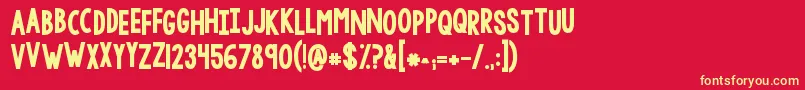 Kglethergosolid Font – Yellow Fonts on Red Background
