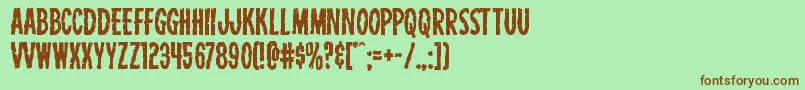 Carnivalcorpse Font – Brown Fonts on Green Background
