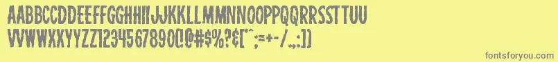 フォントCarnivalcorpse – 黄色の背景に灰色の文字