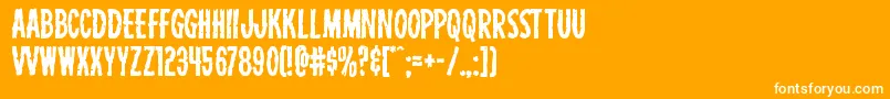 Carnivalcorpse-Schriftart – Weiße Schriften auf orangefarbenem Hintergrund