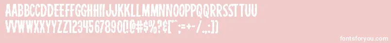 Carnivalcorpse-Schriftart – Weiße Schriften auf rosa Hintergrund