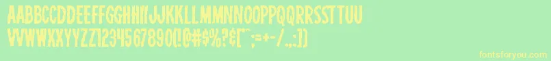 Carnivalcorpse-Schriftart – Gelbe Schriften auf grünem Hintergrund