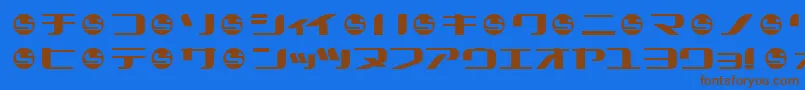 フォントSummek – 茶色の文字が青い背景にあります。