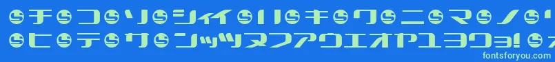 フォントSummek – 青い背景に緑のフォント