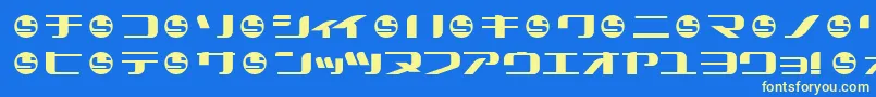 フォントSummek – 黄色の文字、青い背景