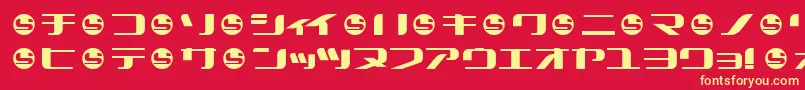 フォントSummek – 黄色の文字、赤い背景