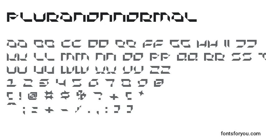 A fonte PluranonNormal – alfabeto, números, caracteres especiais