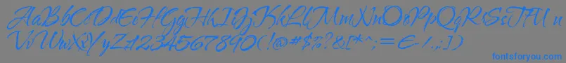 Waterbrushrob-Schriftart – Blaue Schriften auf grauem Hintergrund