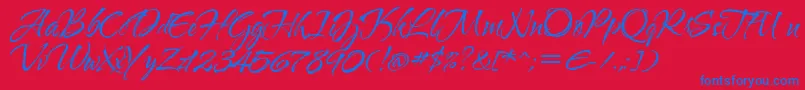 Waterbrushrob Font – Blue Fonts on Red Background