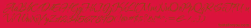 Waterbrushrob Font – Brown Fonts on Red Background
