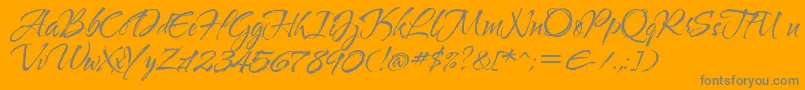 Waterbrushrob-Schriftart – Graue Schriften auf orangefarbenem Hintergrund