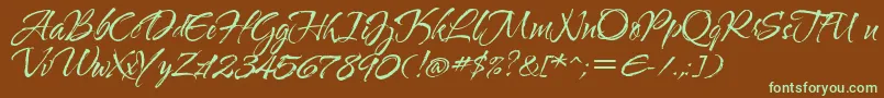 Waterbrushrob Font – Green Fonts on Brown Background