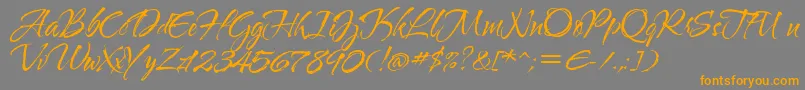 Waterbrushrob Font – Orange Fonts on Gray Background