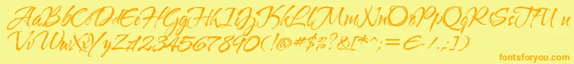 Waterbrushrob Font – Orange Fonts on Yellow Background