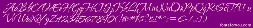 Waterbrushrob Font – Pink Fonts on Purple Background