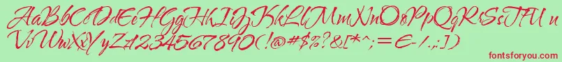 Waterbrushrob Font – Red Fonts on Green Background