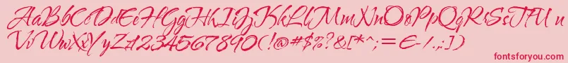 Waterbrushrob Font – Red Fonts on Pink Background