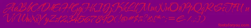 Waterbrushrob Font – Red Fonts on Purple Background