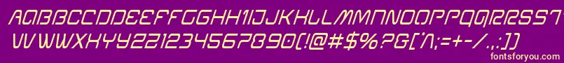 Miraclemercurycondital Font – Yellow Fonts on Purple Background