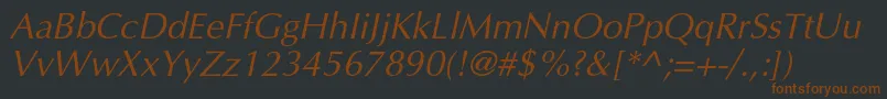 AgopushrcItalic Font – Brown Fonts on Black Background