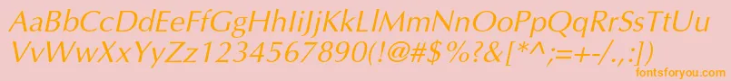 AgopushrcItalic Font – Orange Fonts on Pink Background