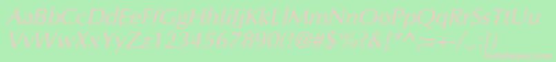 AgopushrcItalic Font – Pink Fonts on Green Background