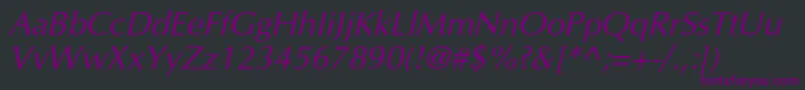 AgopushrcItalic Font – Purple Fonts on Black Background