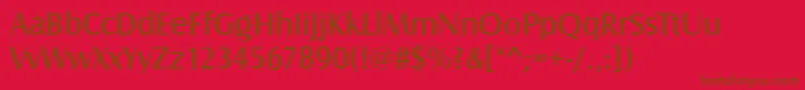 Fonte CanossaBook – fontes marrons em um fundo vermelho