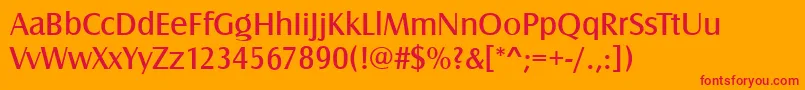 CanossaBook Font – Red Fonts on Orange Background