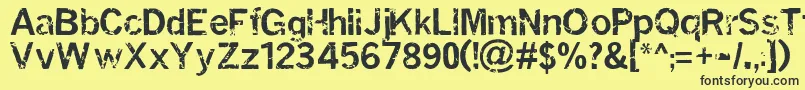 Miasi Font – Black Fonts on Yellow Background