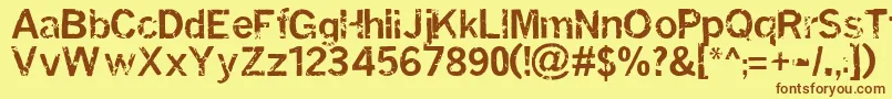 Miasi Font – Brown Fonts on Yellow Background