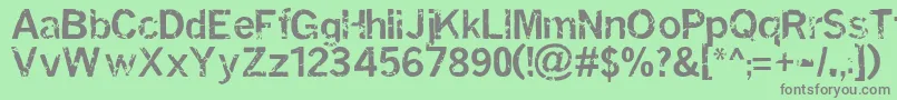 フォントMiasi – 緑の背景に灰色の文字