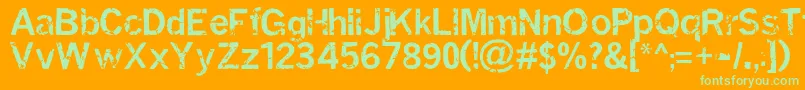 Miasi Font – Green Fonts on Orange Background