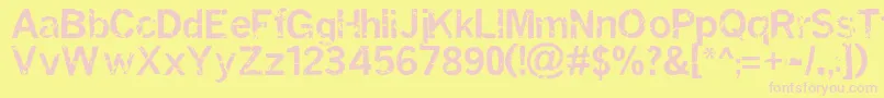 Miasi Font – Pink Fonts on Yellow Background