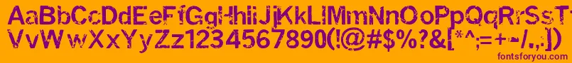 Miasi Font – Purple Fonts on Orange Background