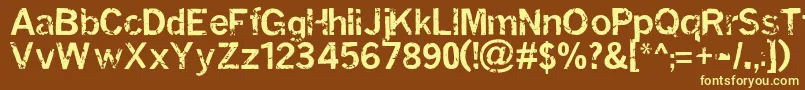 Miasi Font – Yellow Fonts on Brown Background