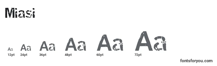Размеры шрифта Miasi