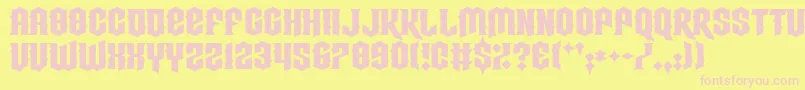 StringsTheory-fontti – vaaleanpunaiset fontit keltaisella taustalla